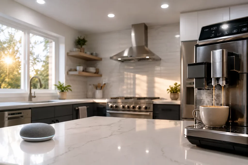 Smart home w kuchni — Bosch, Samsung, Apple