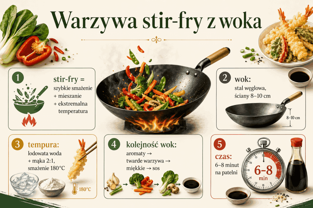 Warzywa stir-fry z woka z cykorią i karczochem