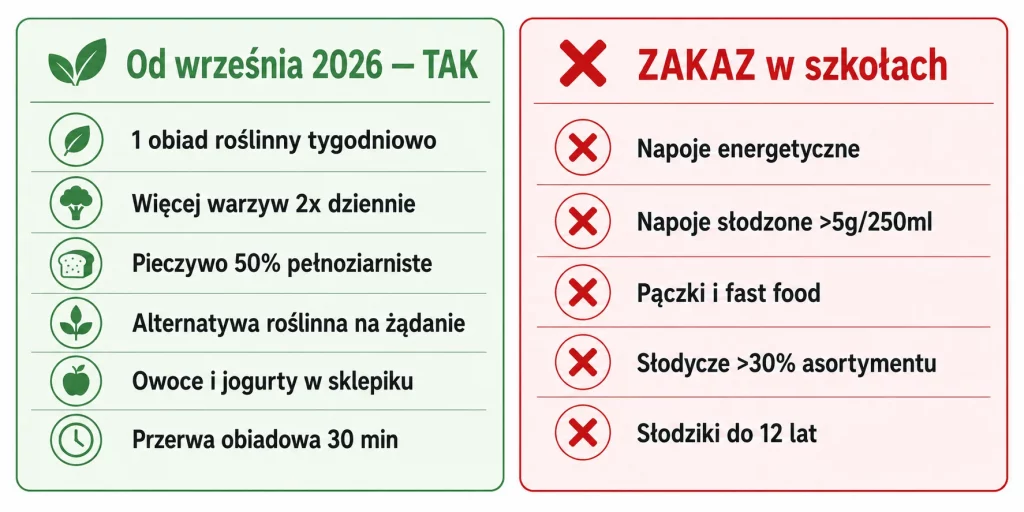 Nowe standardy żywienia w polskich szkołach od września 2026