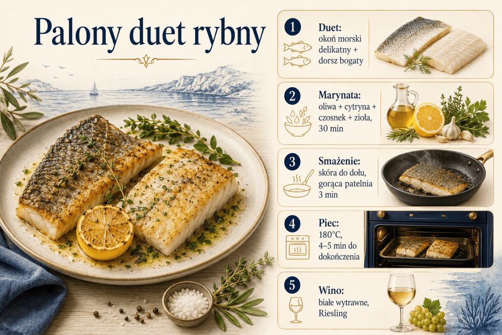 Okoń morski przepis na palony duet z dorszem