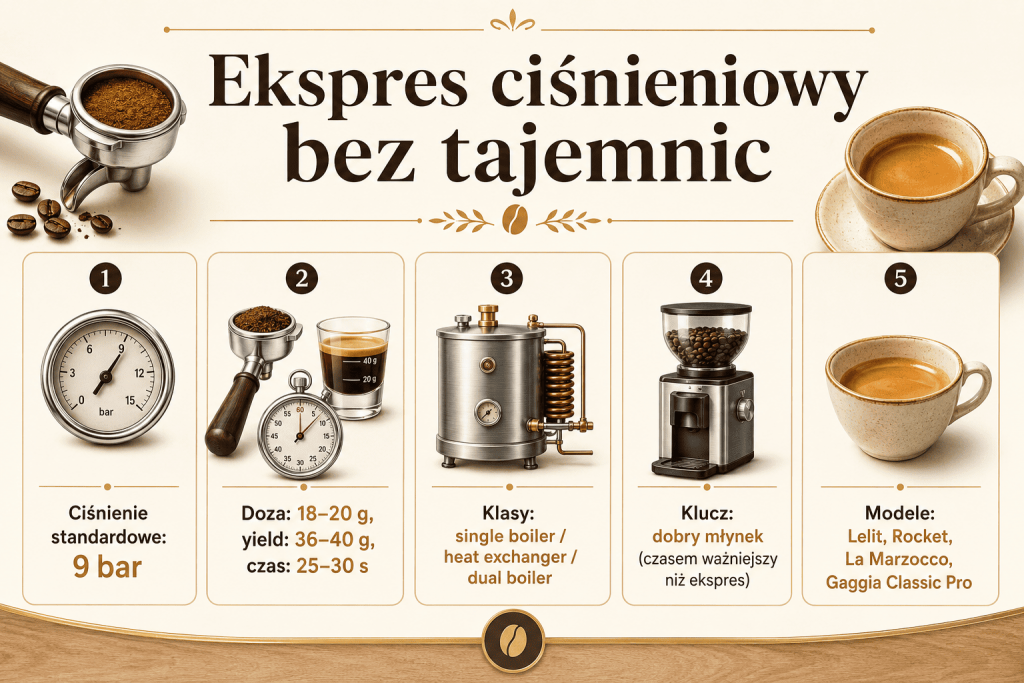 Ekspres ciśnieniowy do domu: jak wybrać kolbę
