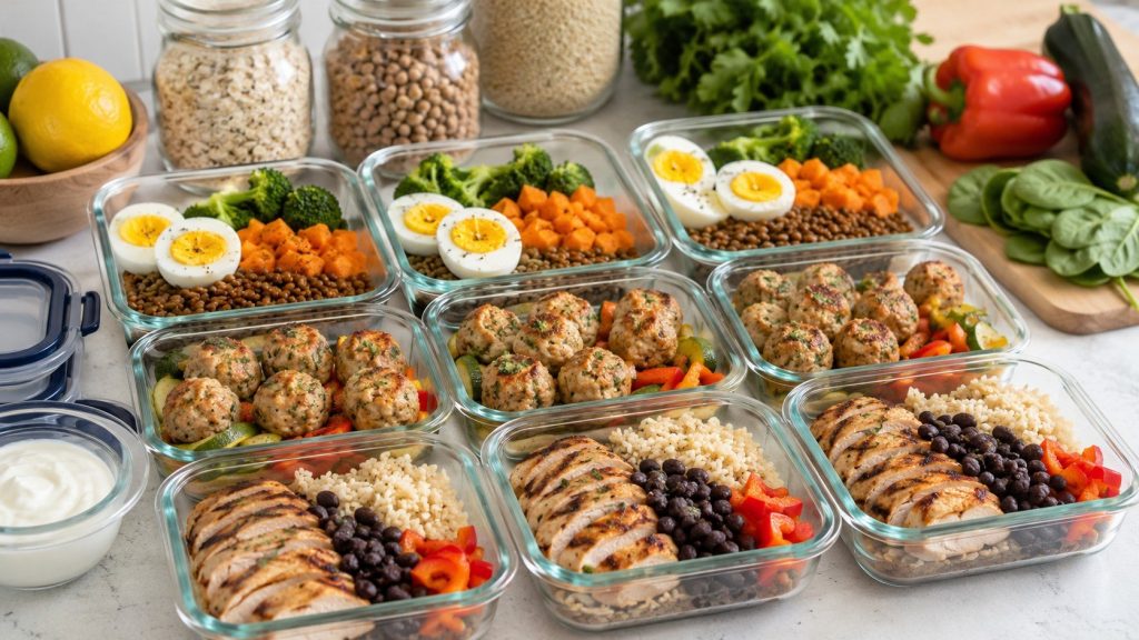 Meal prep wysokobiałkowy na 3 dni — gotowy plan zakupów i posiłków