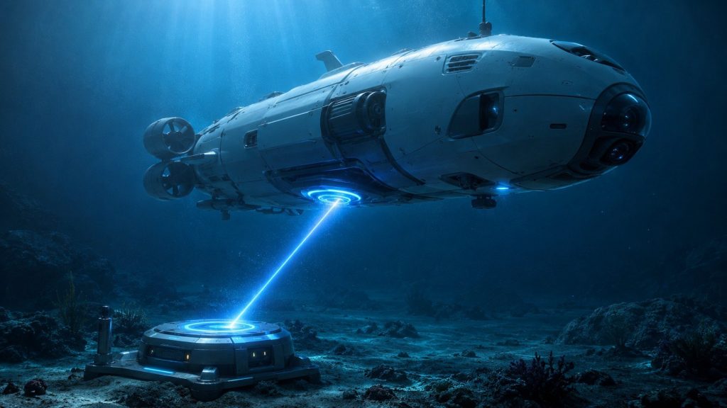 Ładowanie podwodnych dronów laserem: NUBURU i SunCubes testują technologię bez kabla