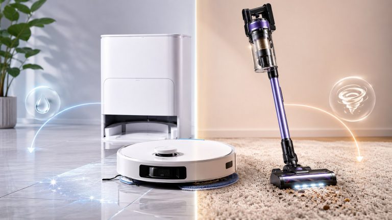 Robot sprzątający z mopem: kiedy ma sens, a kiedy zwykły odkurzacz wygrywa Robot sprzątający z mopem pomaga przy kurzu, sierści i twardych podłogach, ale nie zastąpi zwykłego odkurzacza przy dywanach, schodach, kanapach i gruntownym sprzątaniu.