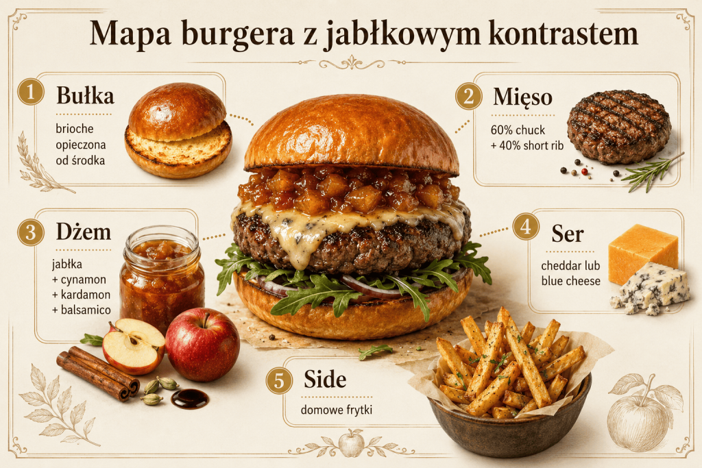 Burger z jabłkiem i dżemem jabłkowym