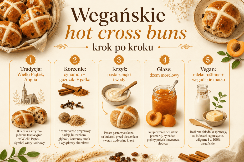 Hot cross buns na Wielkanoc w wersji wegańskiej
