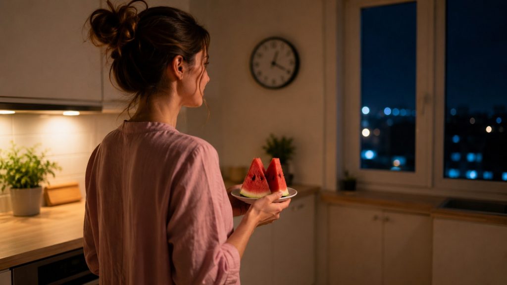 Arbuz na kolację a sen: duża porcja, nocne oddawanie moczu i bezpieczna ilość