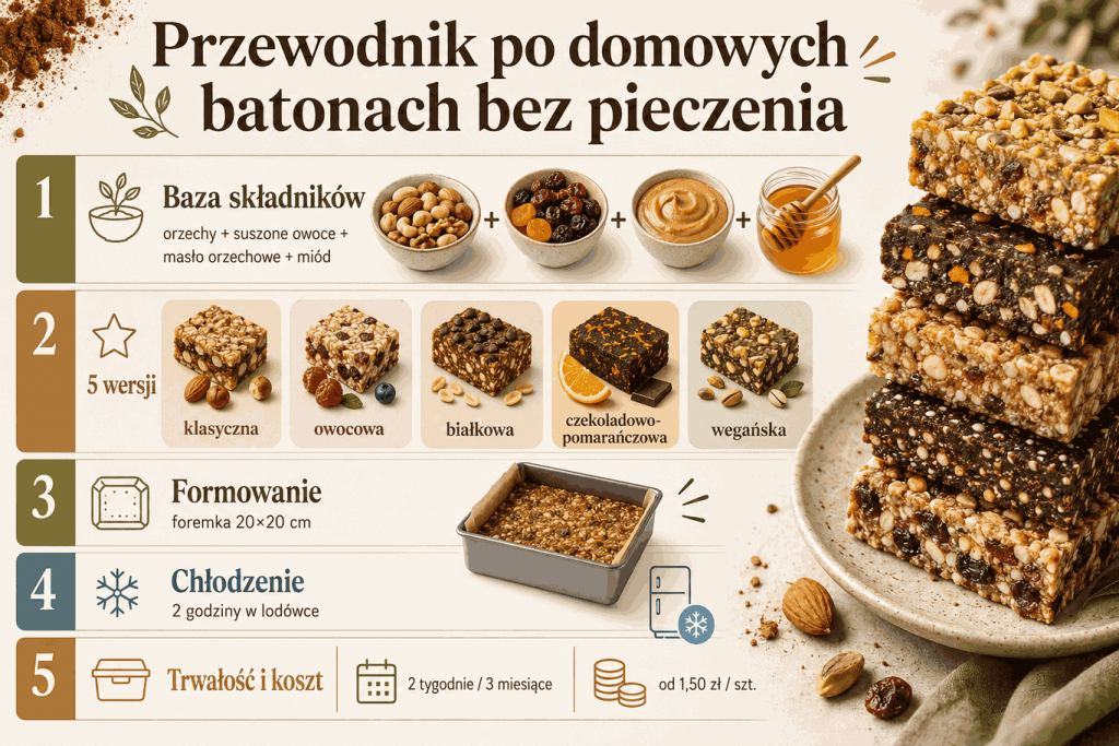 Domowe batony bez pieczenia w 5 wersjach