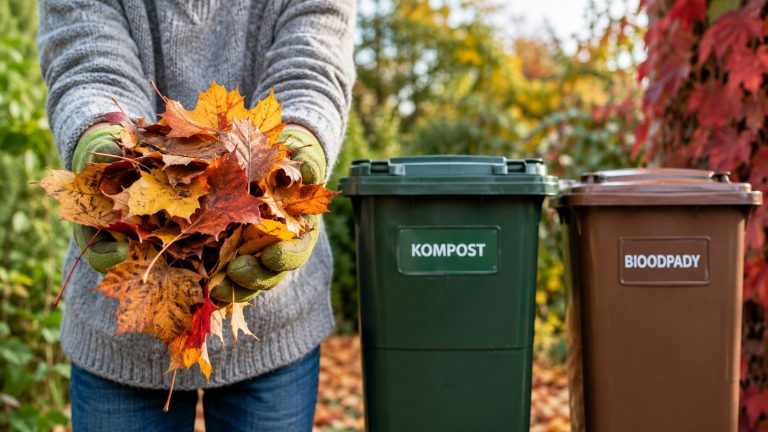 Liście z ogrodu do bioodpadów czy na kompost? Sprawdź, gdzie wyrzucać liście jesienią, jak je kompostować oraz jakie zasady odbioru bioodpadów i odpadów zielonych obowiązują w gminach.