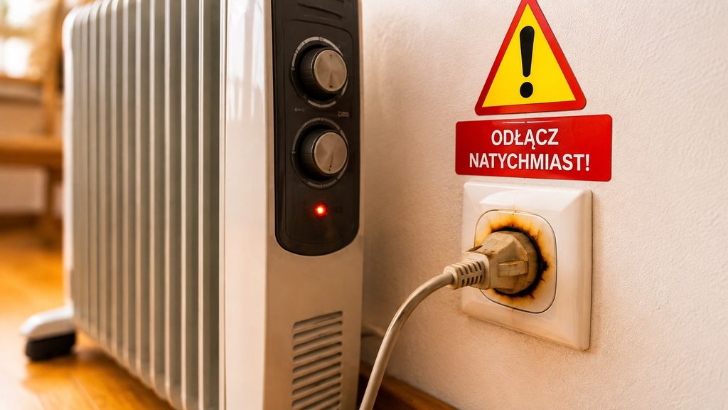 Gniazdko nagrzewa się przy grzejniku elektrycznym — kiedy odłączyć urządzenie natychmiast
