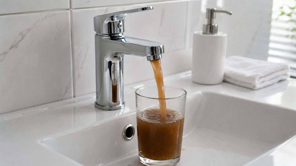 Po powrocie z urlopu z kranu leci brązowa woda. Kiedy ją spuścić, a kiedy wezwać hydraulika