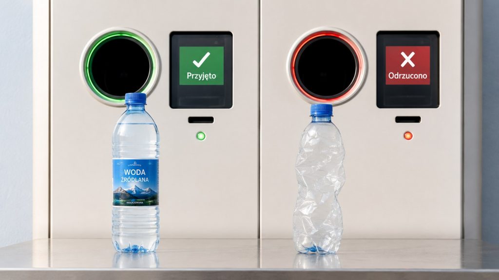 Butelka bez etykiety lub zgnieciona — kiedy automat nie odda kaucji