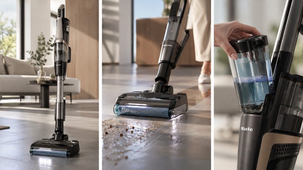 Miele Triflex HX3 Aqua odkurza i myje podłogi — czym różni się od zwykłego odkurzacza pionowego