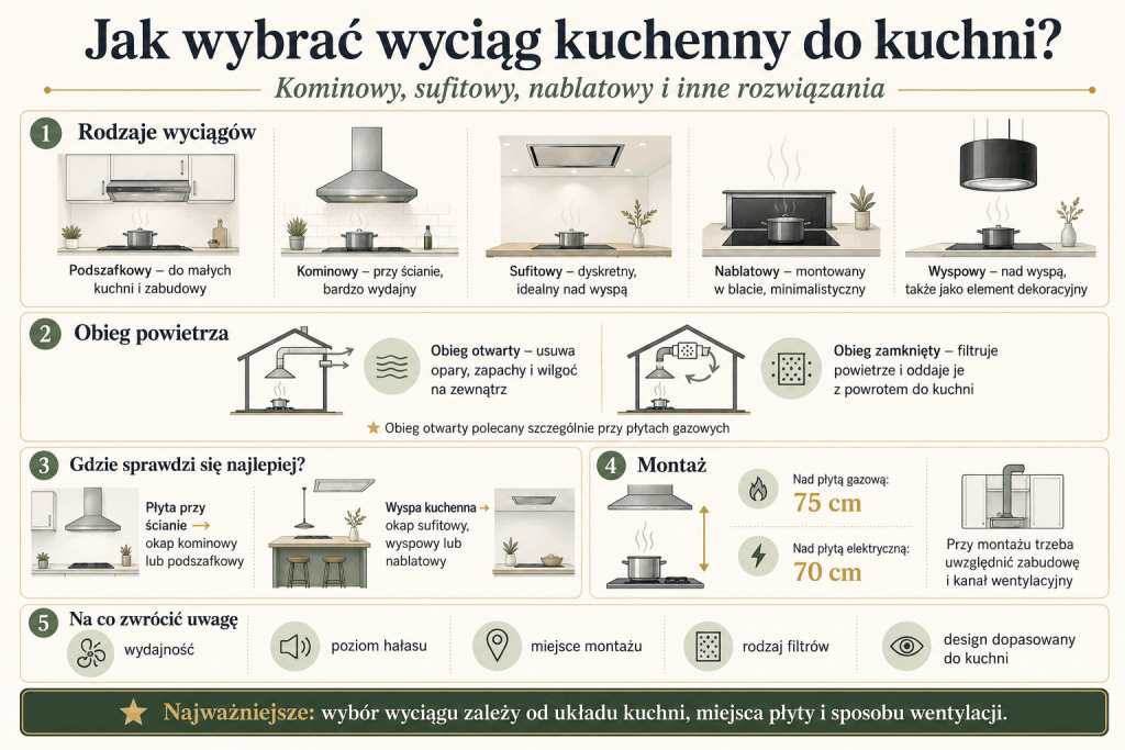 Wyciąg kuchenny do nowoczesnej kuchni