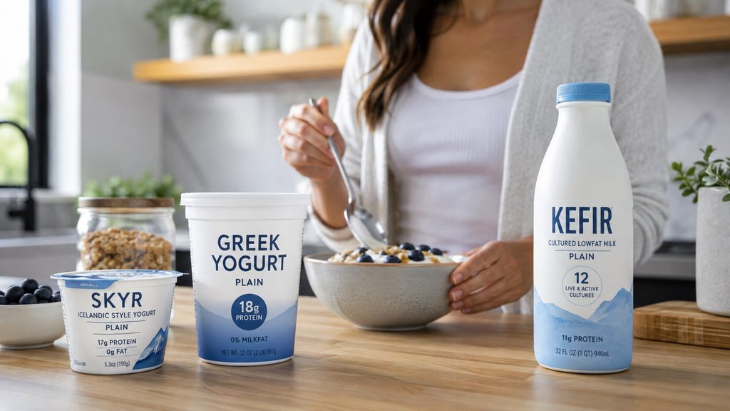 Skyr, jogurt grecki czy kefir — co ma więcej białka, wapnia i najprostszy skład