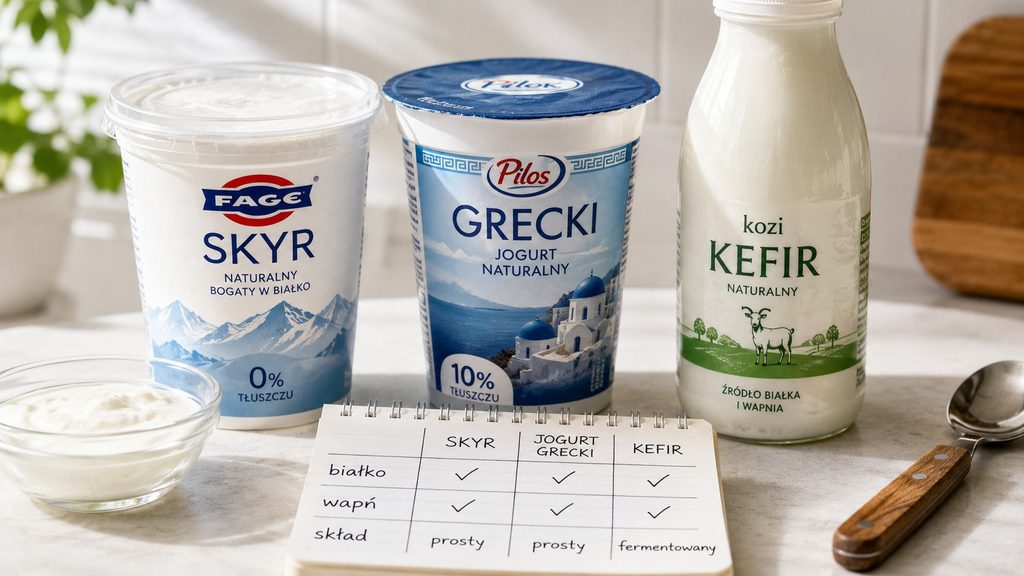 Skyr, jogurt grecki czy kefir — co ma więcej białka, wapnia i najprostszy skład