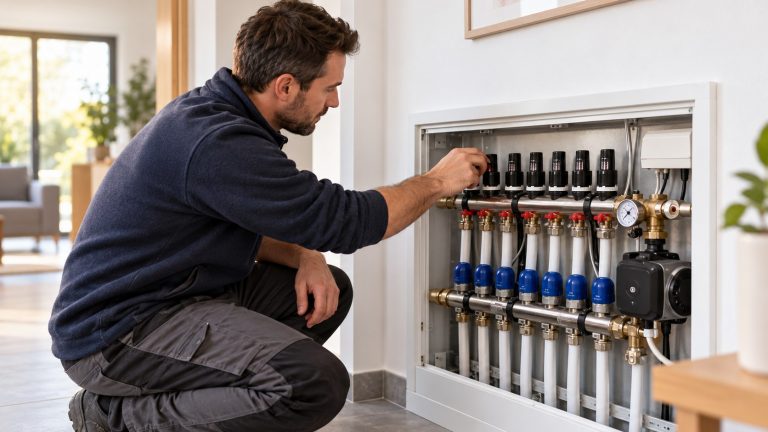 Jak bezpiecznie uruchomić ogrzewanie podłogowe po lecie? Sprawdź temperaturę podłogi, ustawienia termostatu, rozdzielacz i zasady, które ograniczą zużycie energii oraz rachunki.