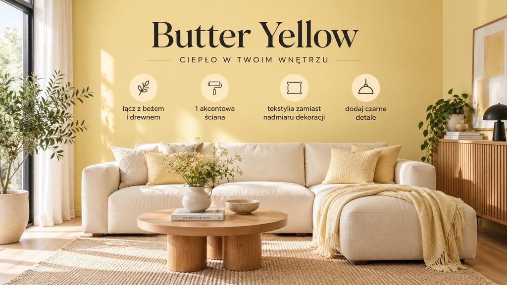 Butter Yellow we wnętrzach jesienią 2026 — jak użyć modnego koloru bez dziecinnego efektu