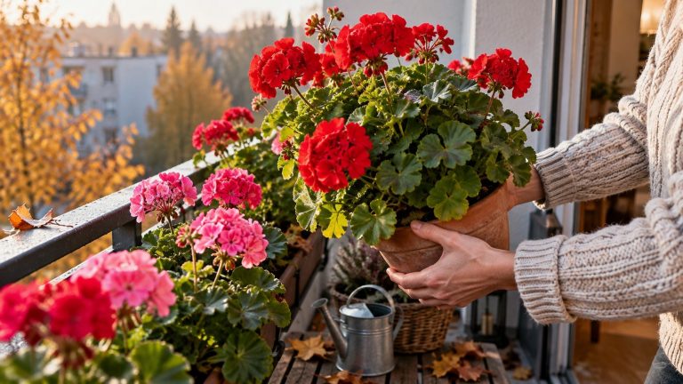 Pelargonie przed pierwszym przymrozkiem trzeba zabezpieczyć na czas. Sprawdź, kiedy zabrać je z balkonu, jak przyciąć, podlewać i gdzie przezimować rośliny do wiosny.