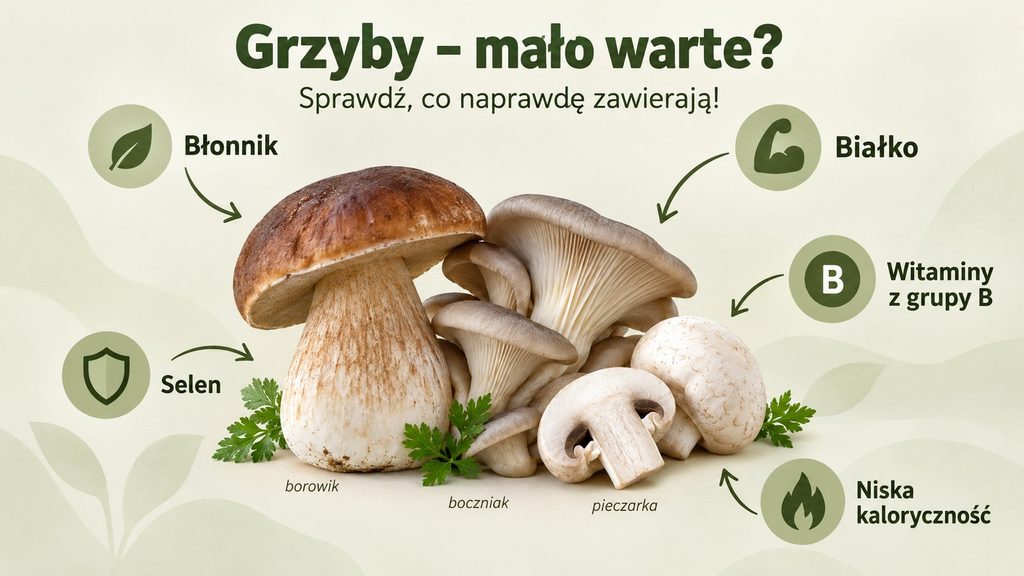 Czy grzyby naprawdę są „bez wartości”? Co mają borowiki, boczniaki i pieczarki