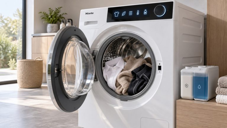 Miele Cary rozpoznaje tkaniny i kolory przed praniem. Wyjaśniamy, jak sensory i AI mają dobierać program, cykl oraz detergent i co Miele ujawniło o koncepcji pokazanej na IFA 2026 w Berlinie.