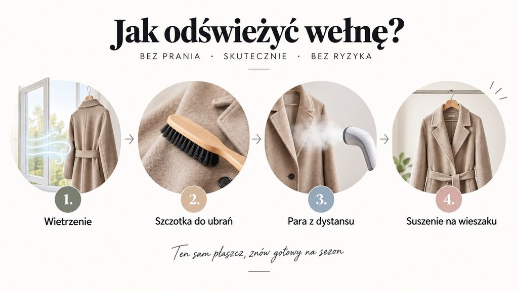 Wełniany płaszcz pachnie szafą po lecie? Jak go odświeżyć bez prania i nie zniszczyć wełny