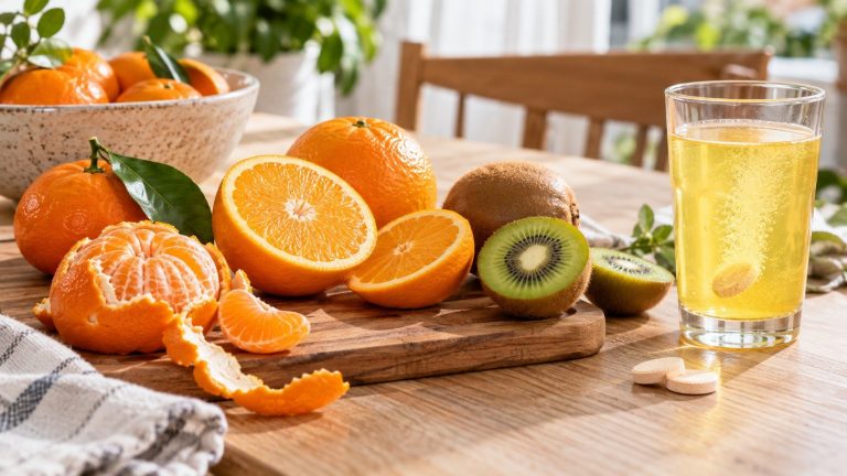 Kiwi, pomarańcza czy mandarynka? Sprawdź witaminę C na 100 g, dzienną porcję dla kobiet i mężczyzn oraz jak wybierać, przechowywać i jeść owoce, by ograniczyć straty tej witaminy na co dzień.