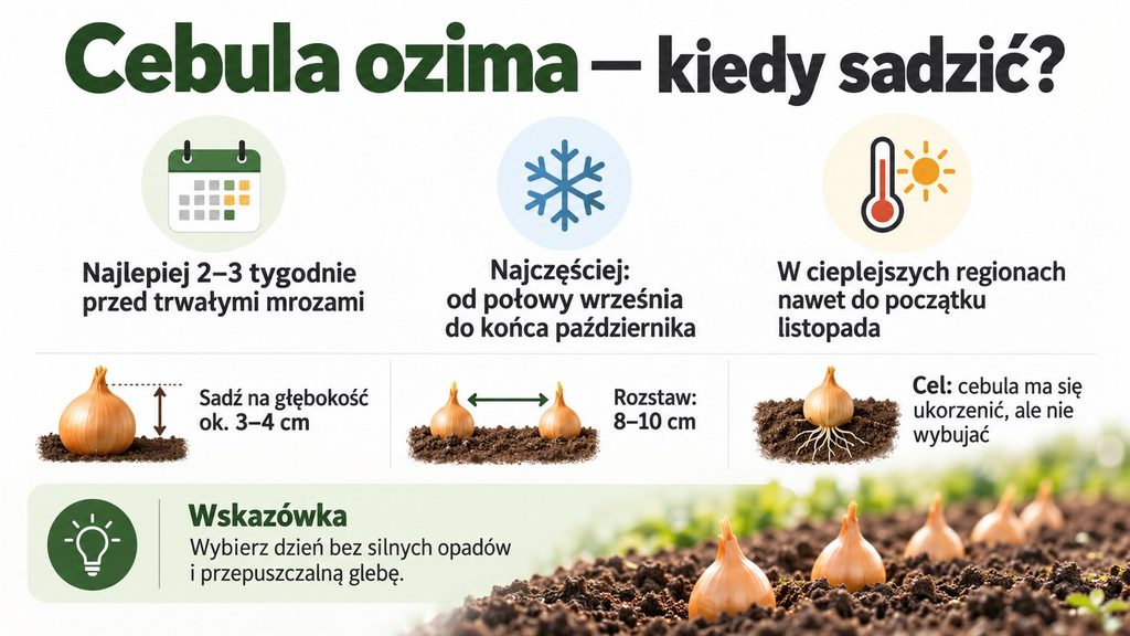 Cebula ozima — do kiedy można ją sadzić jesienią 2026, żeby zdążyła się ukorzenić