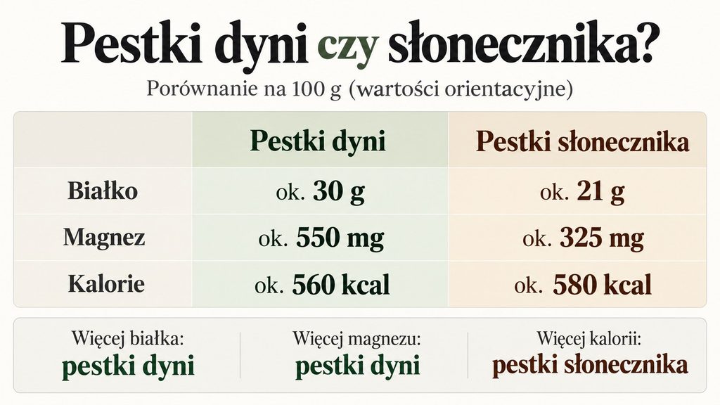 Pestki dyni czy słonecznika — gdzie jest więcej białka, magnezu i kalorii