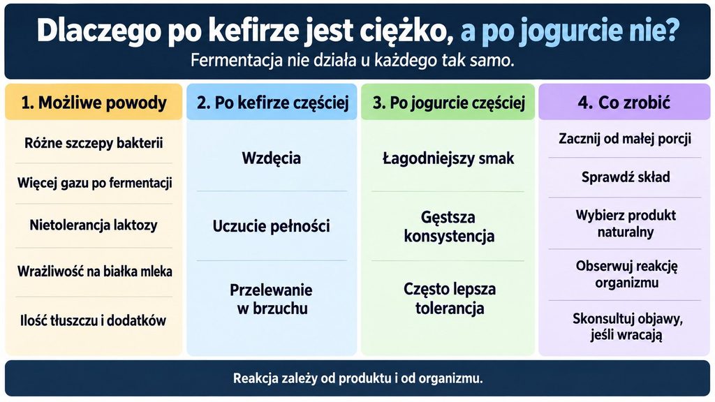 Dlaczego po kefirze jest ciężko, a po jogurcie nie? Fermentacja nie działa u każdego tak samo