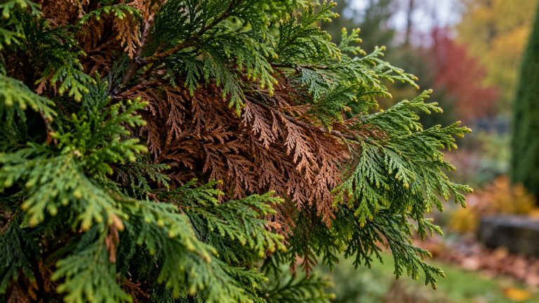 Tuje brązowieją od środka pod koniec października? Sprawdź, kiedy to naturalna wymiana łusek, kiedy choroba i co zrobić przed zimą bez zbędnych oprysków.