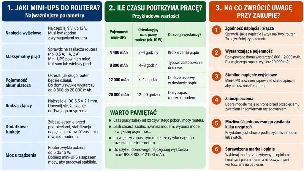 Mini-UPS do routera na wichurę. Jak dobrać zasilanie, żeby nie uszkodzić sprzętu